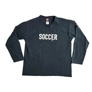 Vintage Nike‎ Soccer Swoosh Long Sleeve Shirt Size XL